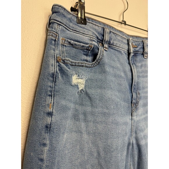 American Eagle Sz 10 Short Stretch Mom Jean Campus Brights High Waist Distressed - Picture 5 of 15